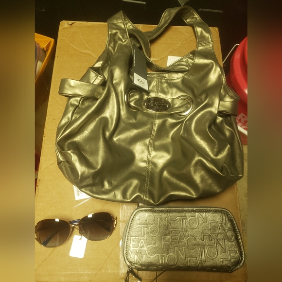 Kenneth Cole Elektra Metallic Shoulder Bag with Wallet - Picture 1 of 4